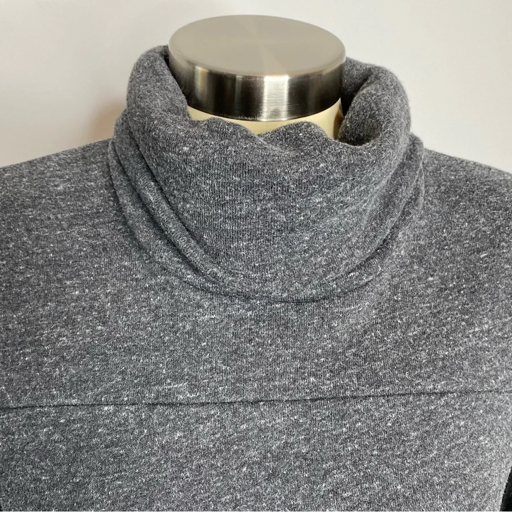 ALO Yoga Haze Grey Charcoal Funnel Neck Sweatshirt